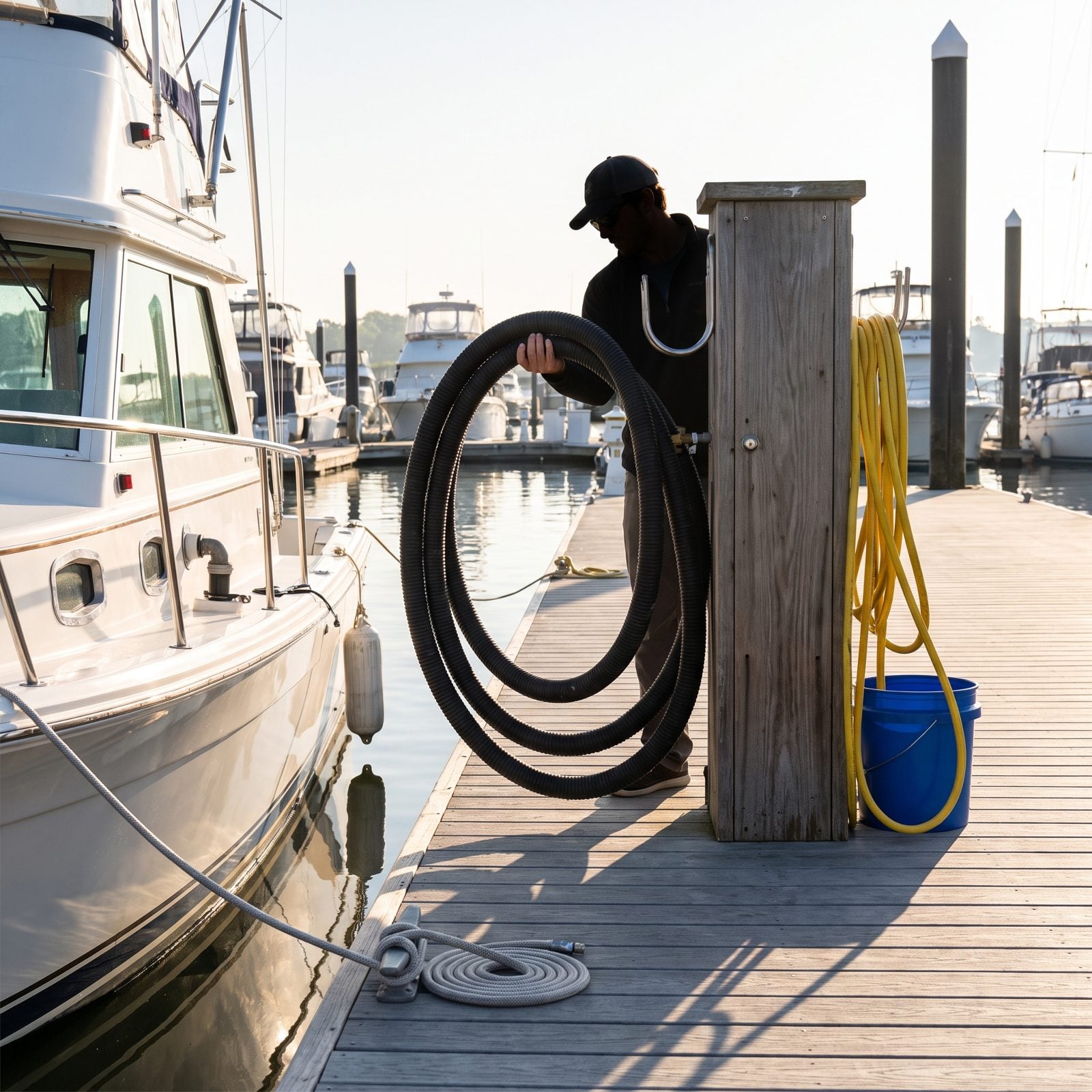 Return the Pumpout Hose to Its Holder Instead of the Dock Planks