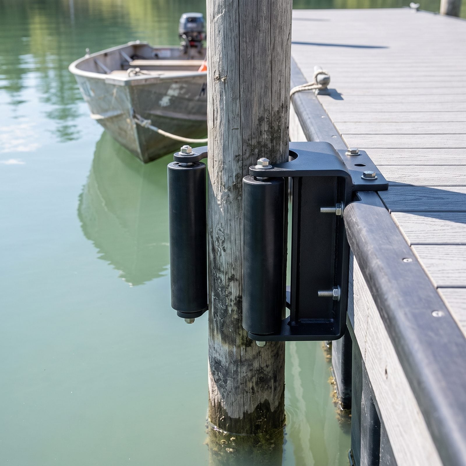 Roller Pile Guides That Keep Floating Docks From Binding