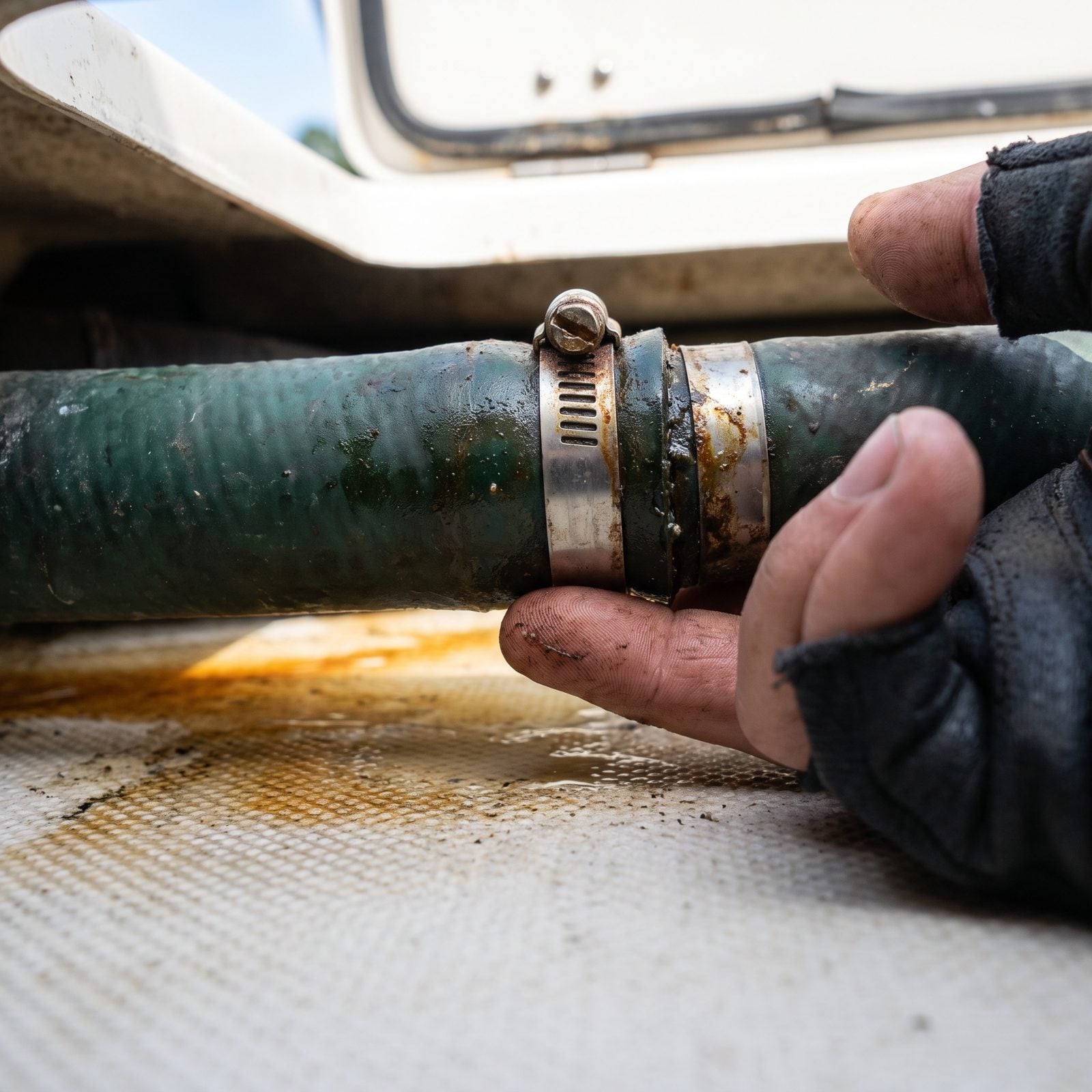 Run a Finger Beneath Hose Connections Before Wiping the Bilge