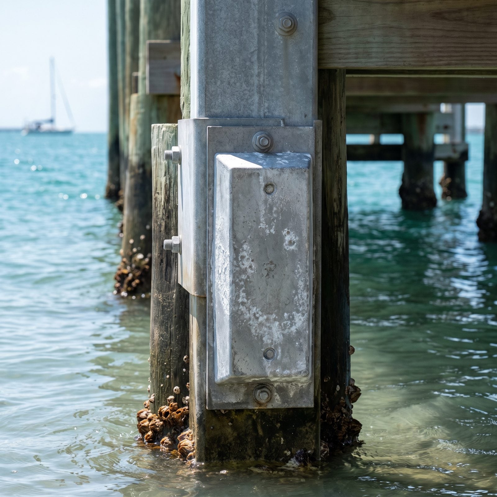 Sacrificial Zinc Anodes That Protect Metal Dock Hardware