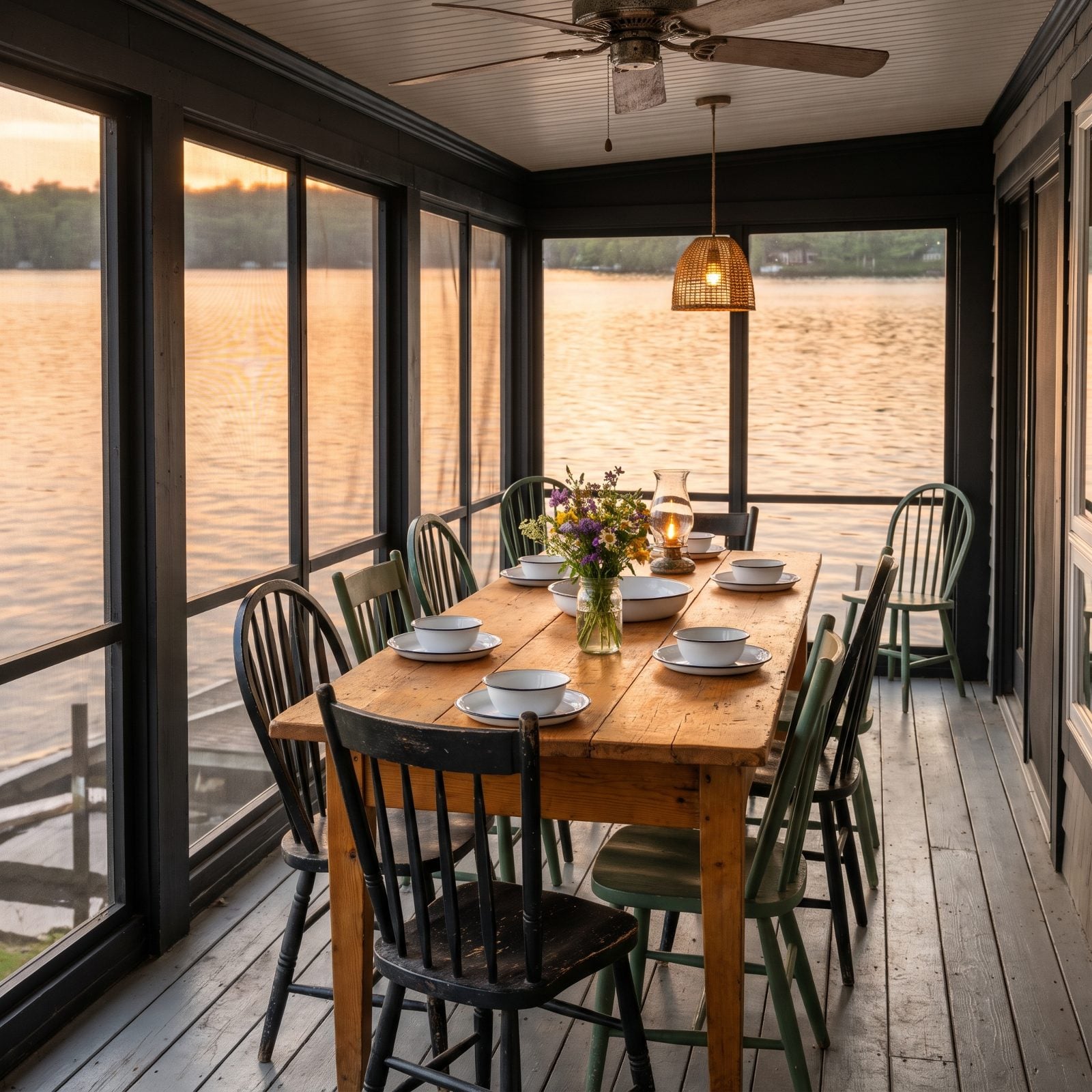 A Screened Dining Porch Right Over the Water
