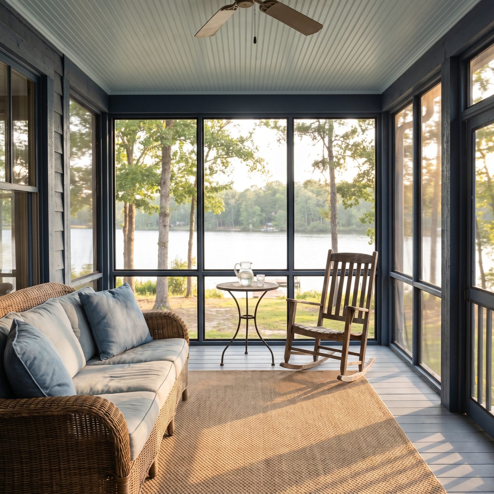 A Screened Porch Facing the Lake