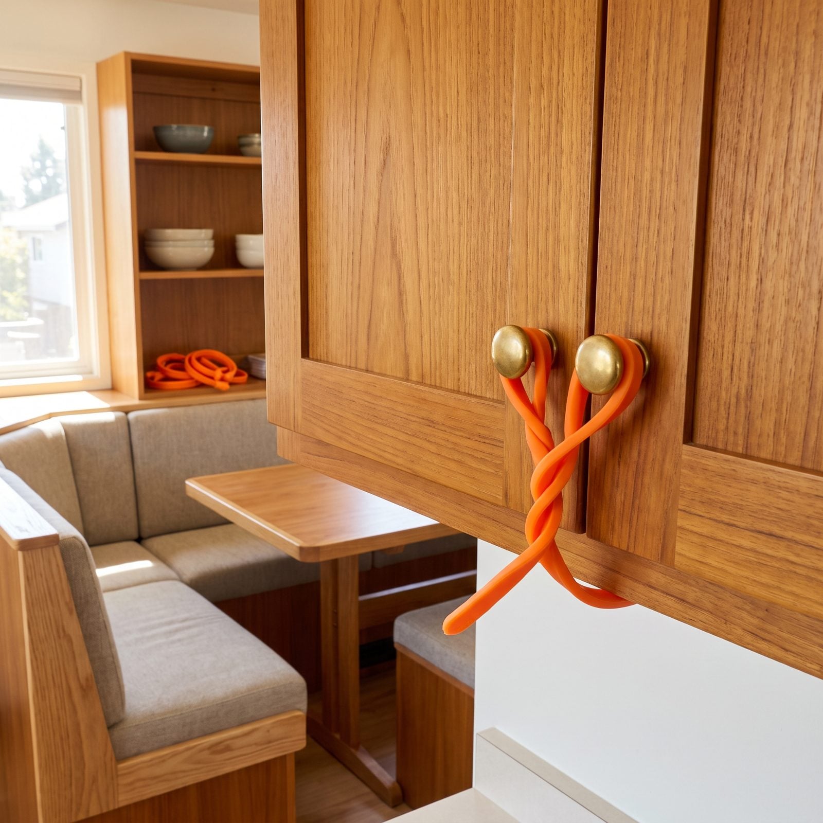 Secure Cabinet Knobs Together With Reusable Silicone Ties