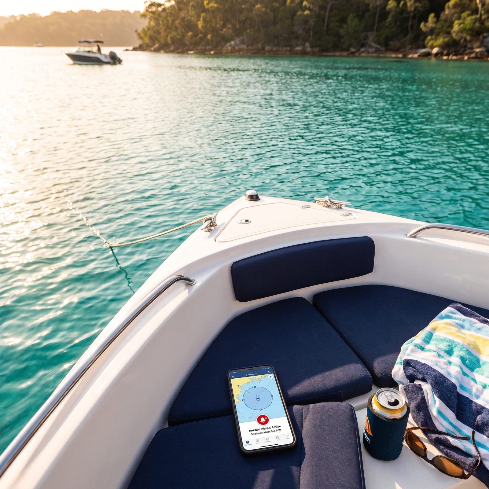 Set an Arrival Alarm Before Relaxing at an Anchorage