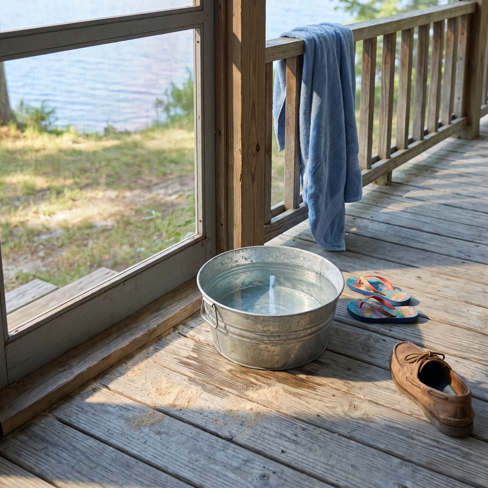 Set a Dishpan by the Door for Sandy Feet