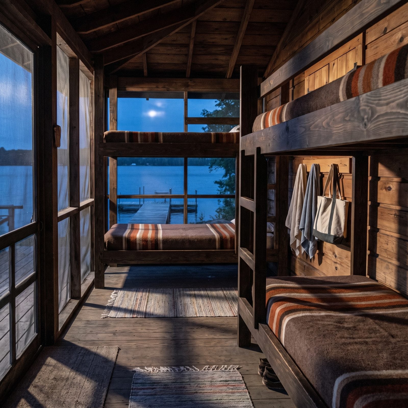 A Sleeping Porch With Built-In Bunks