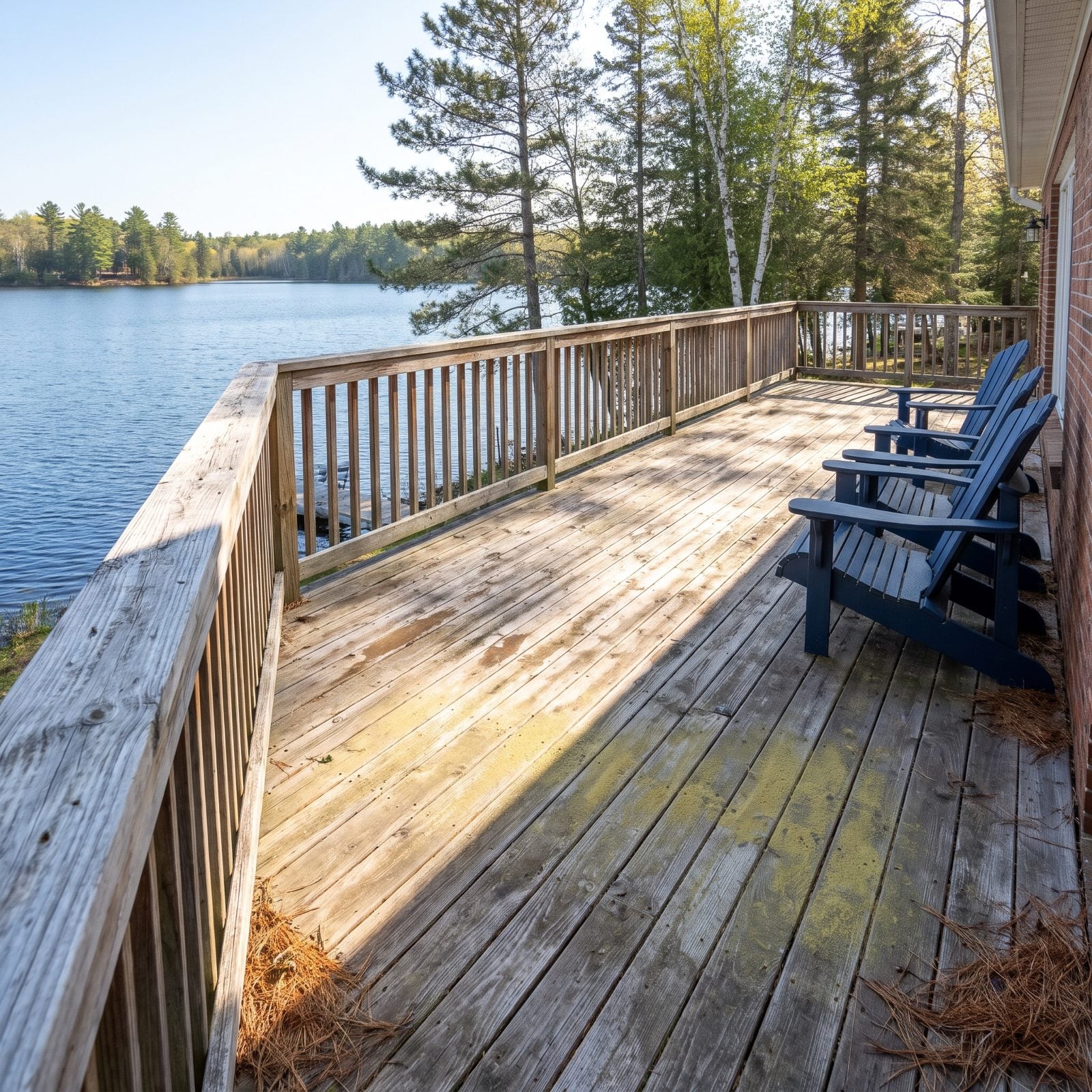 Sprawling Open Decks With Wood Railings