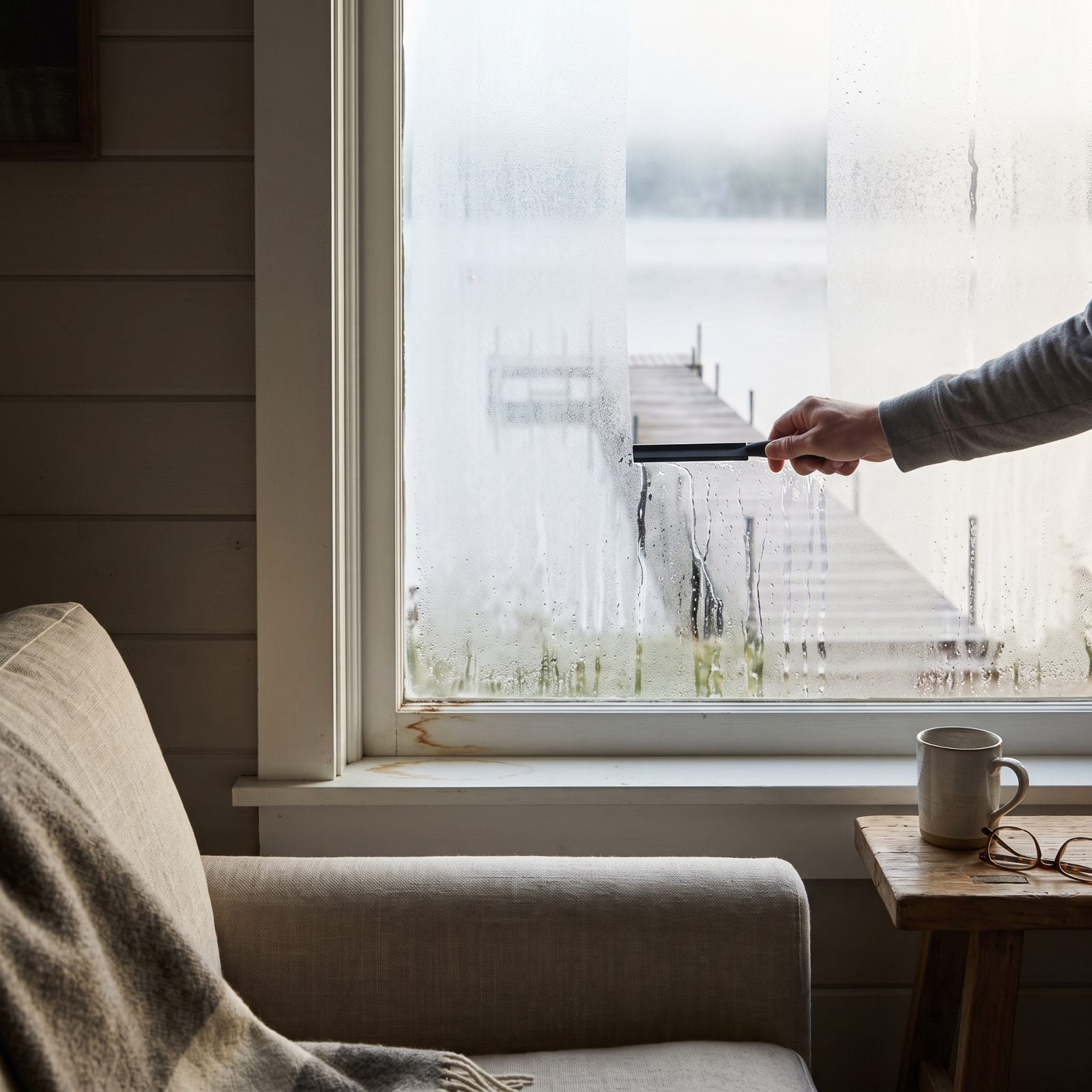 Squeegee Window Condensation Before It Reaches the Sill