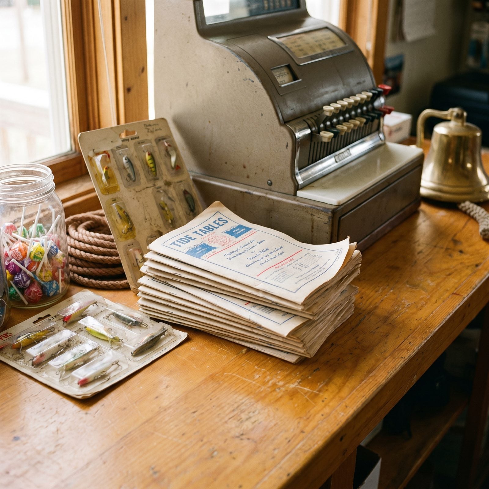 The Stack of Free Printed Tide Tables by the Register