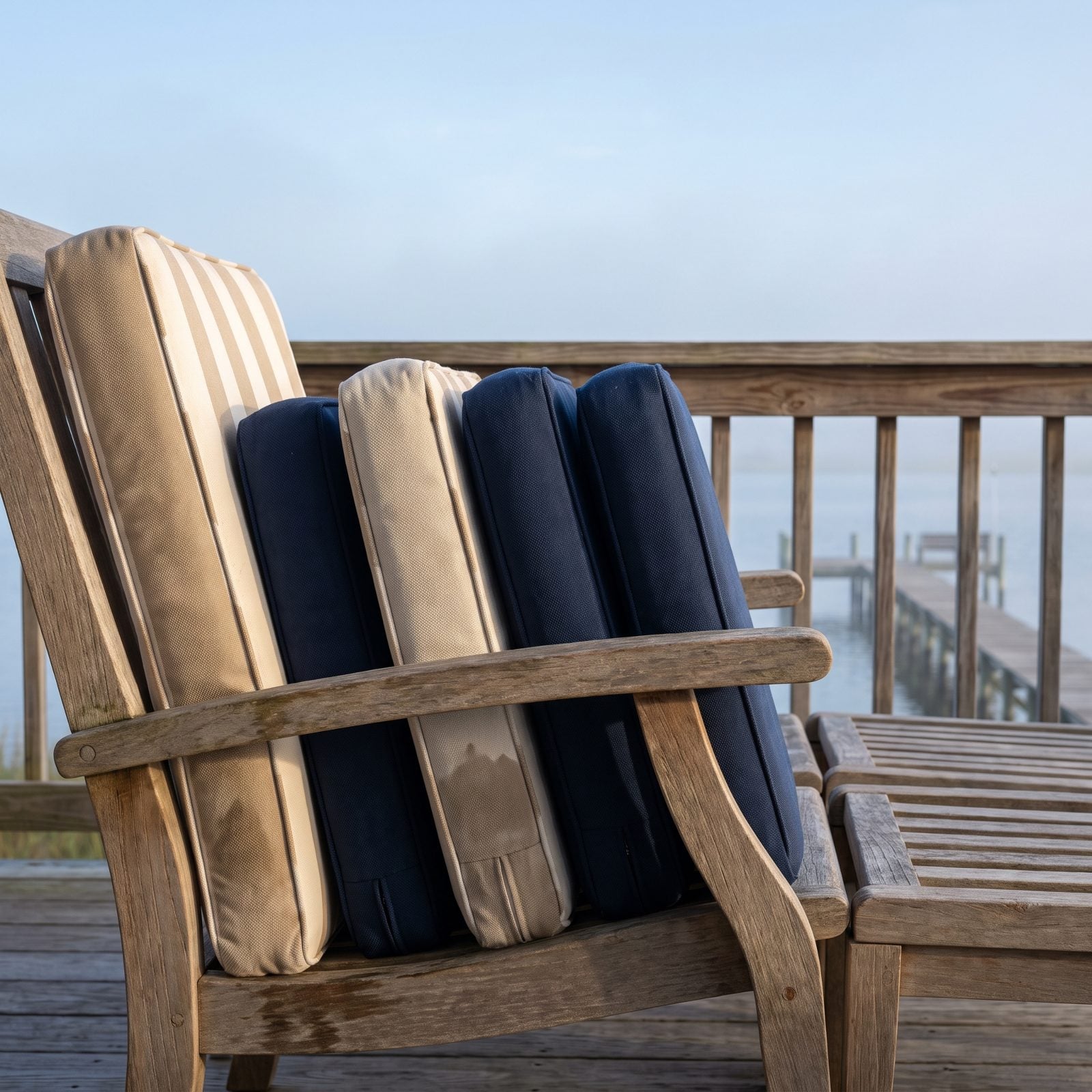 Stand Outdoor Cushions on Edge After Damp Nights