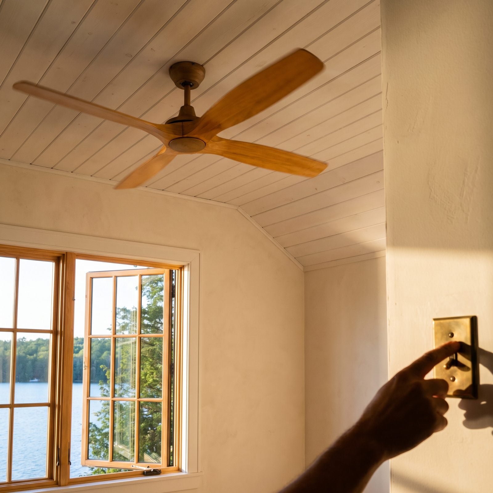 Stop Running Ceiling Fans in Empty Lake-House Rooms