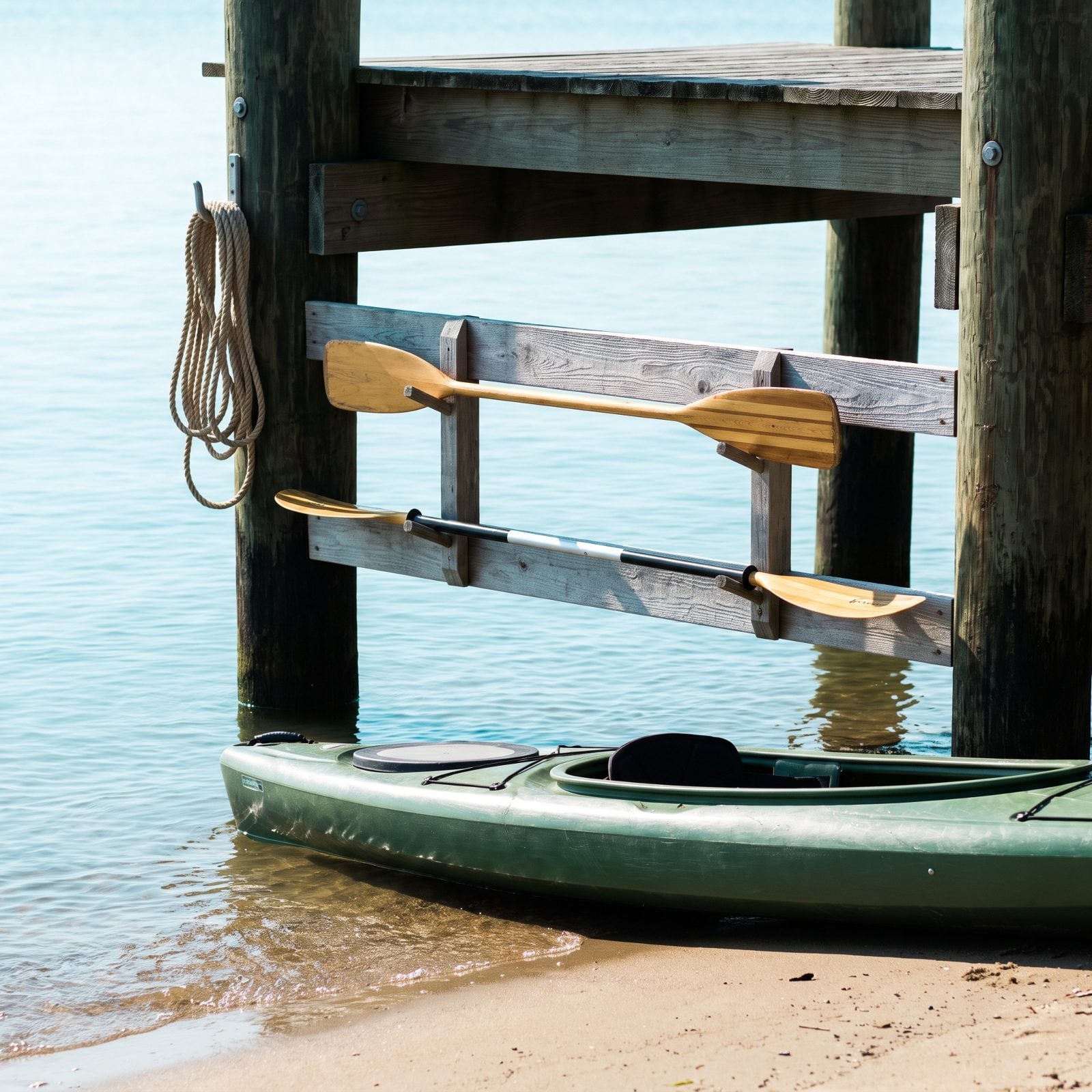 Store Paddles on a Rack at the Waterline