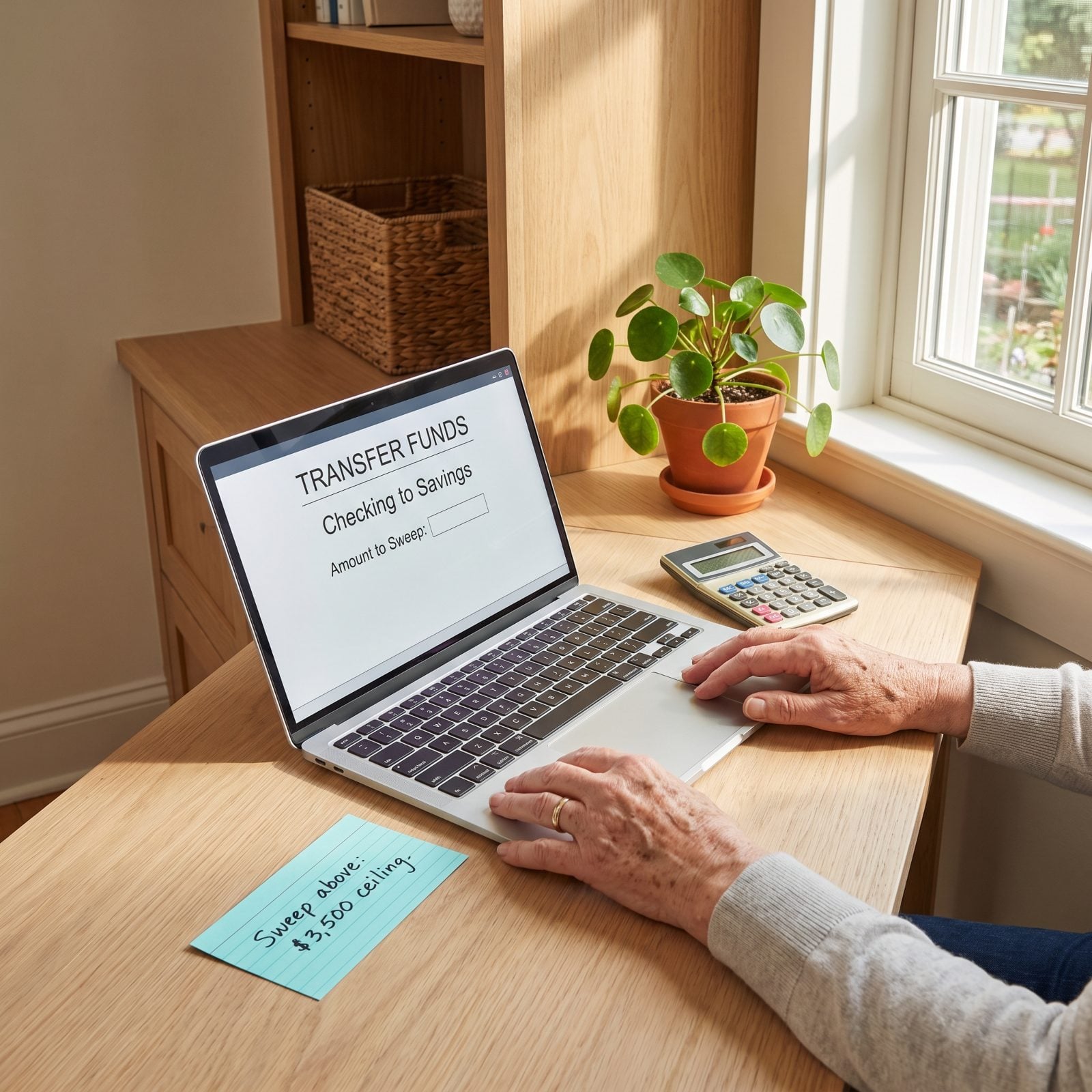 Sweep Checking-Account Money Above a Fixed Ceiling Into Savings