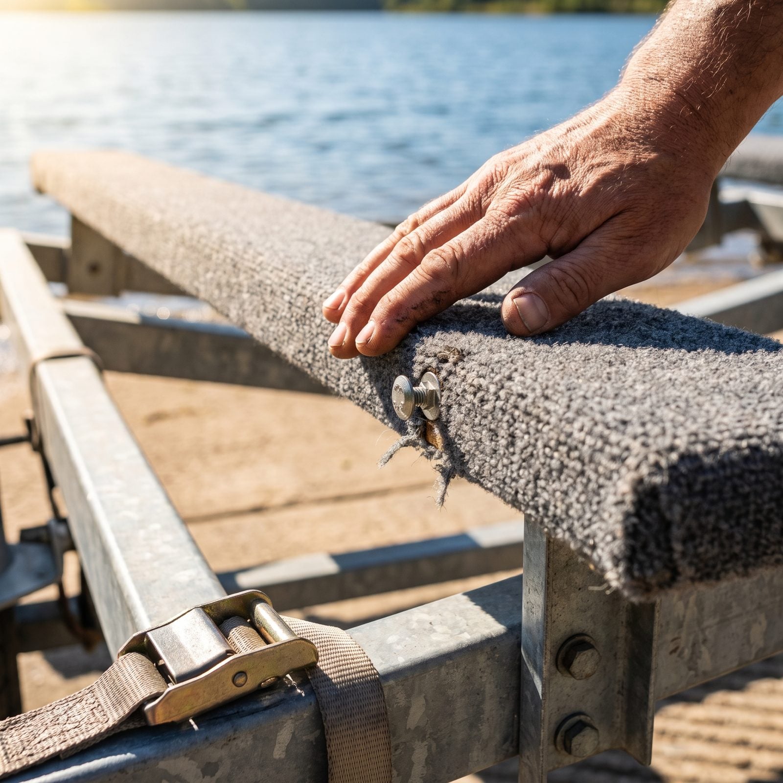 Sweep a Hand Across the Trailer Bunks for Exposed Hardware