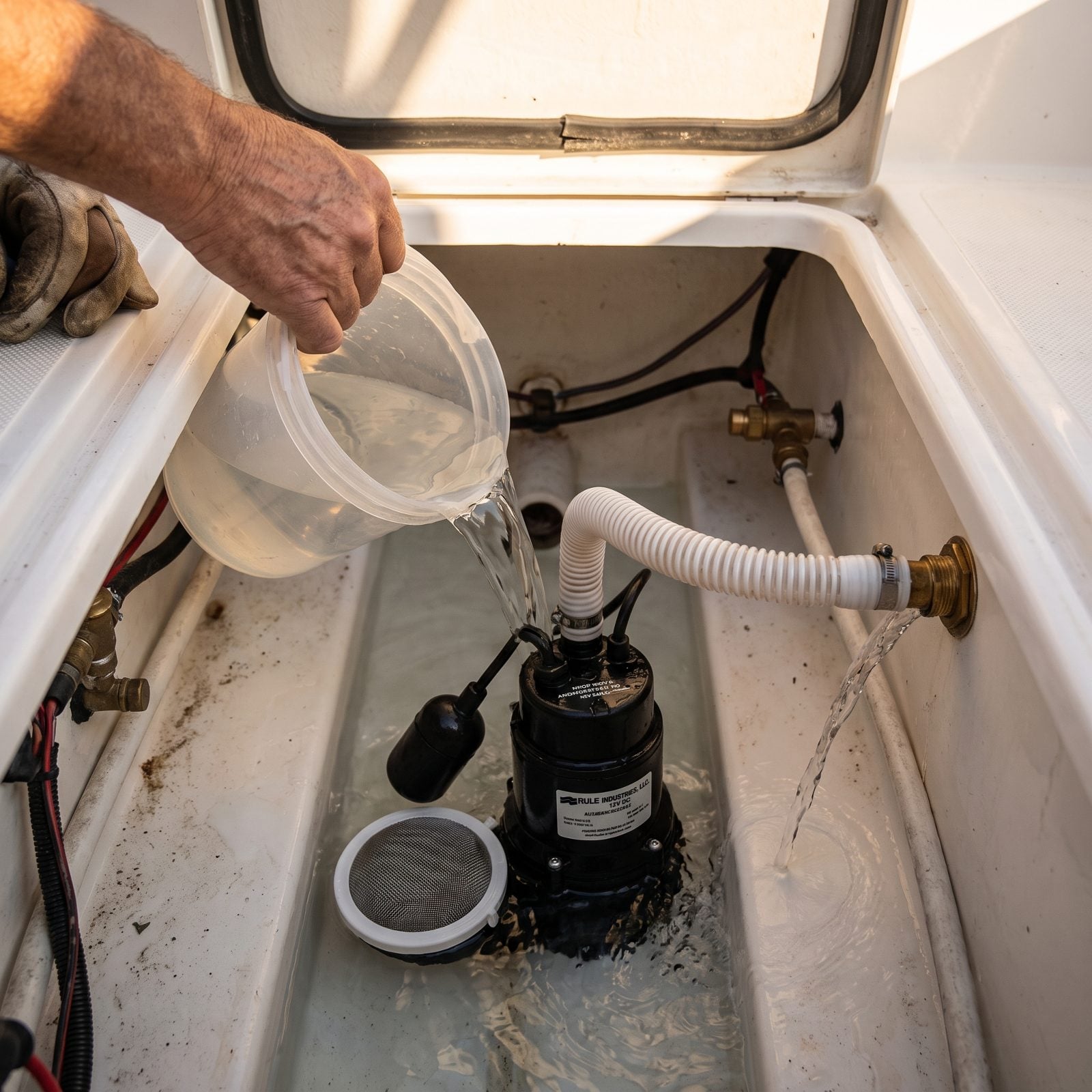 Test the Bilge Pump With Real Water, Not the Click of the Switch