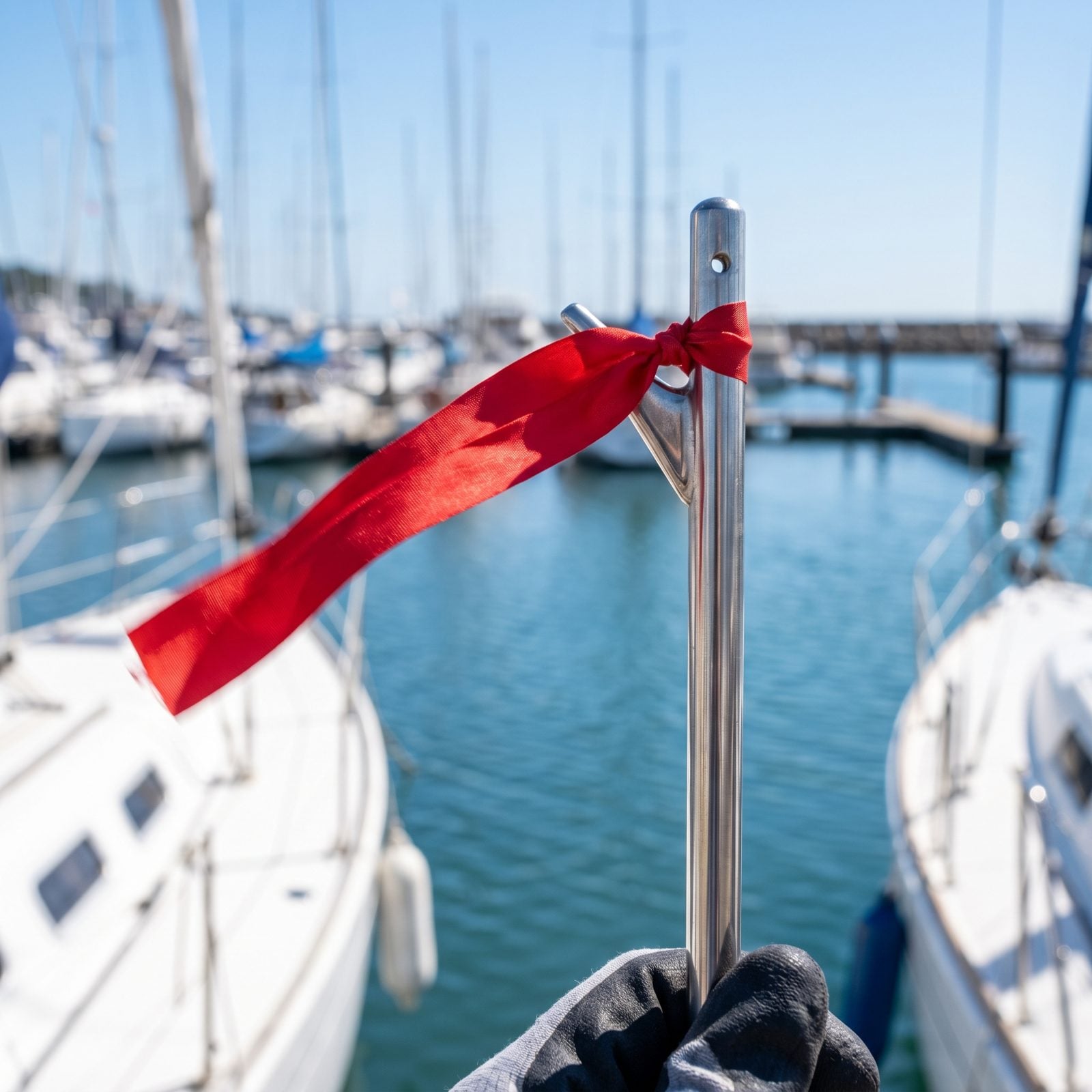 Tie a Short Ribbon to the Boat Hook to Read Wind Direction