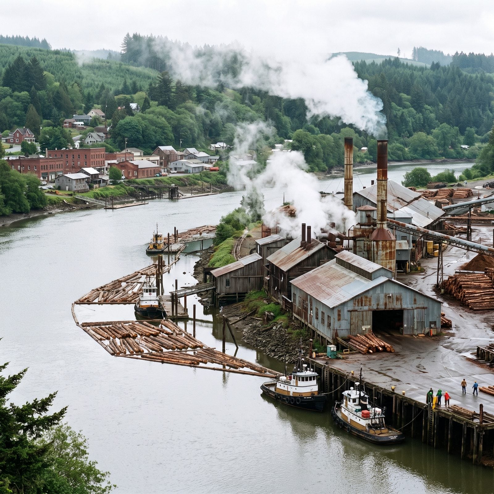 Toledo, Oregon, A Yaquina River Mill Town Behind the Beach Traffic