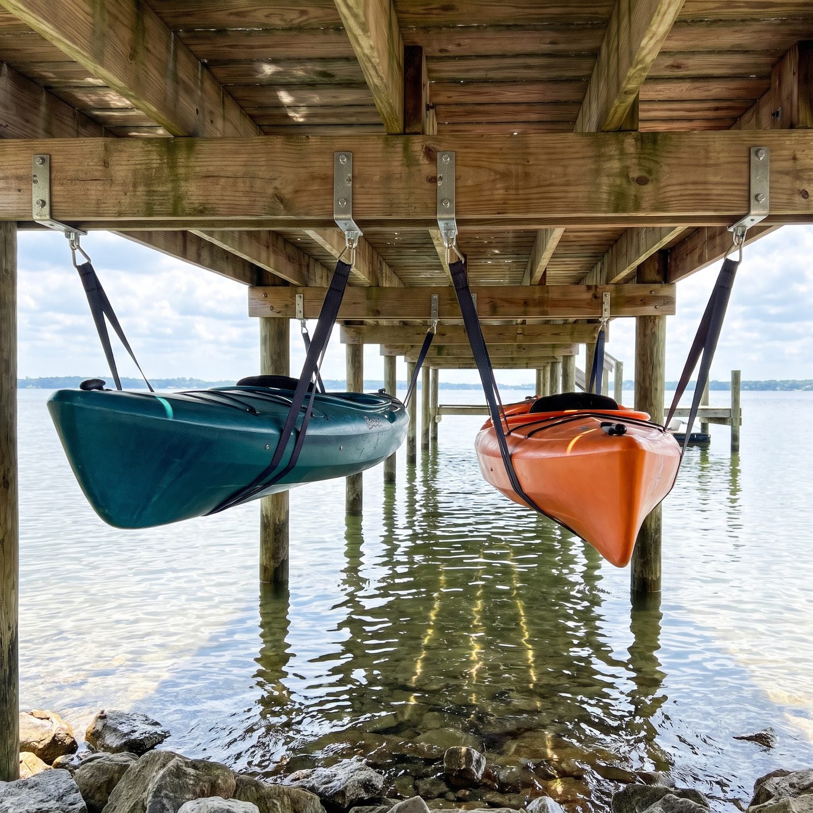 Under-Deck Slings for Storing Kayaks Out of the Way