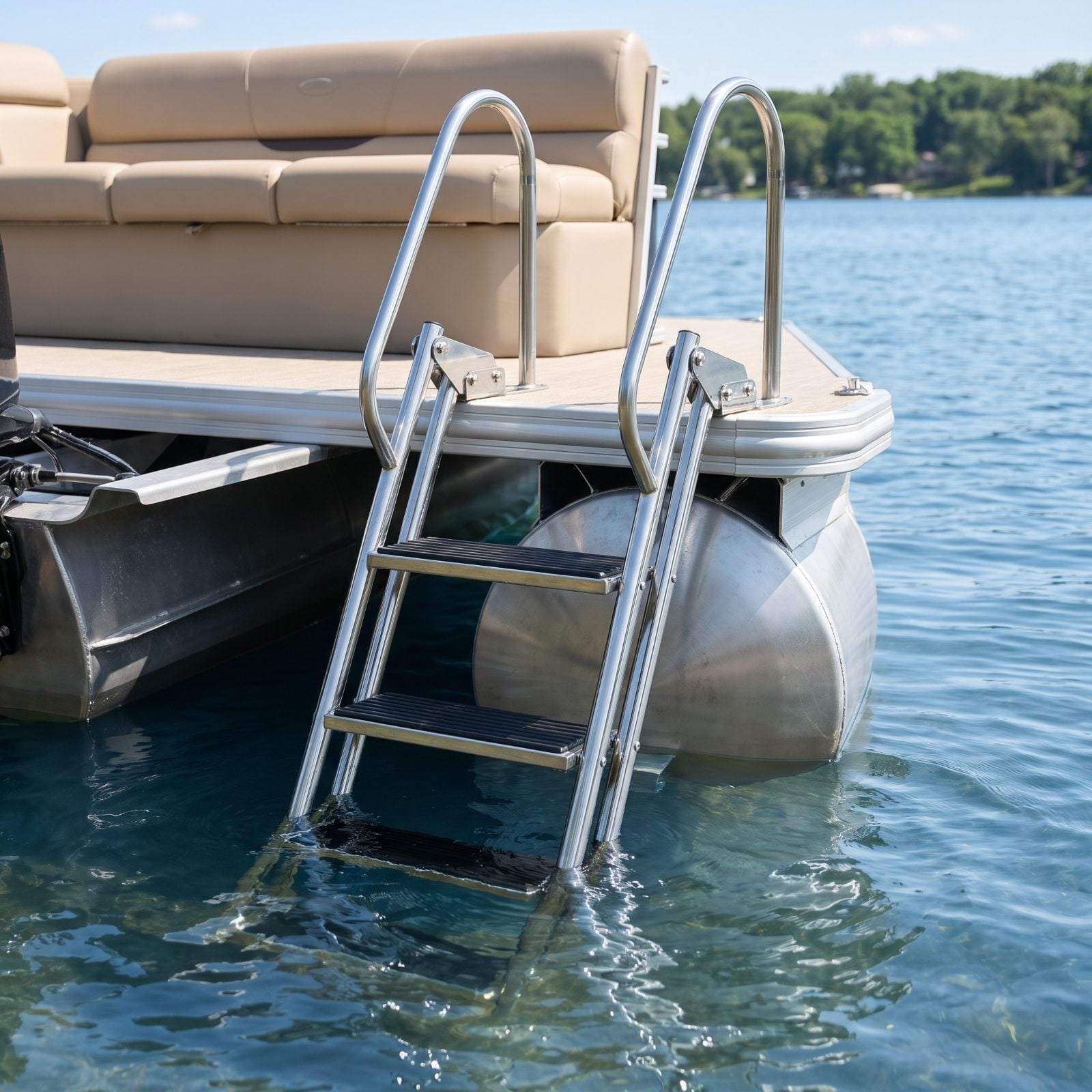 Upgrade to a Wide Four-Step Swim Ladder