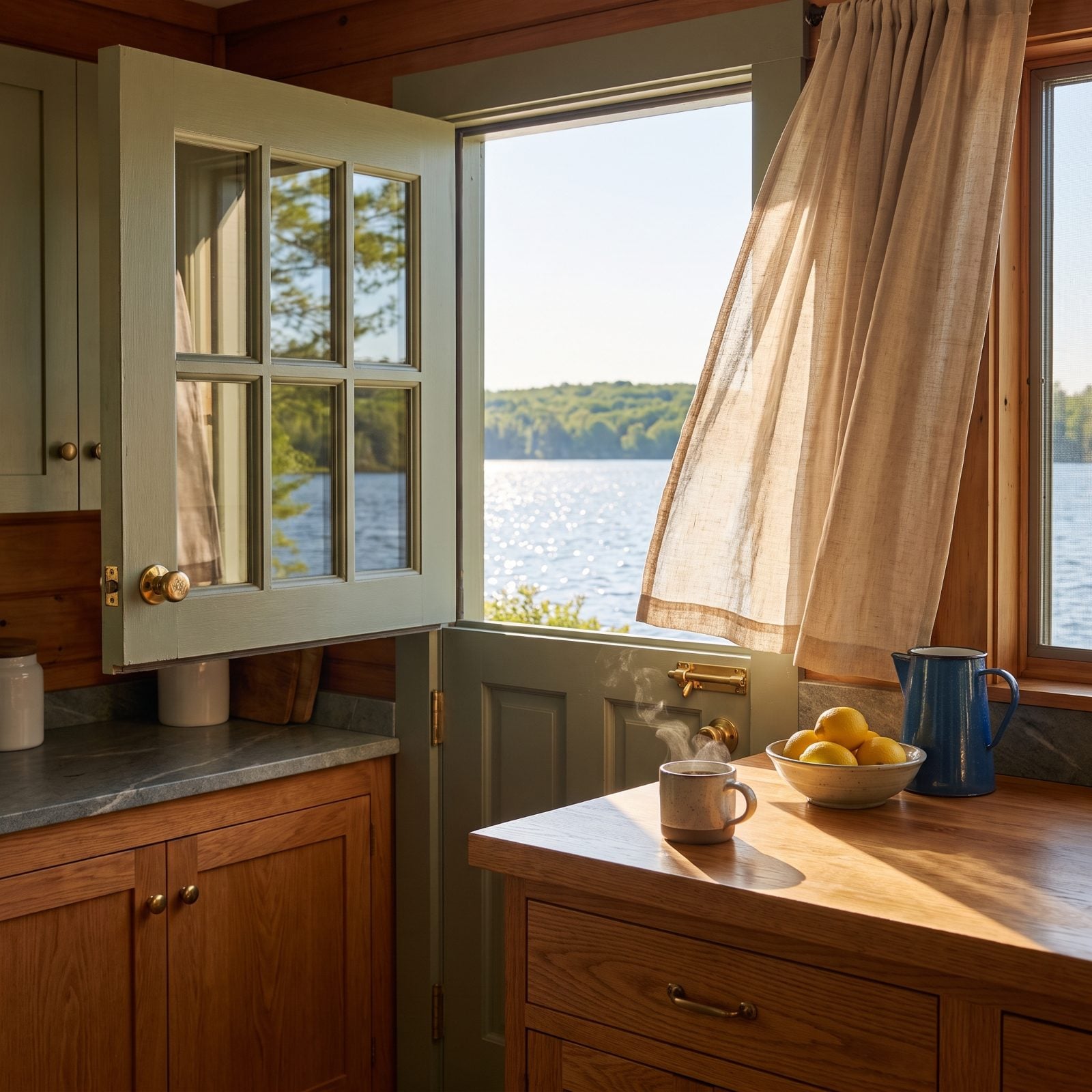 Use a Dutch Door to Bring Lake Air Into the Kitchen