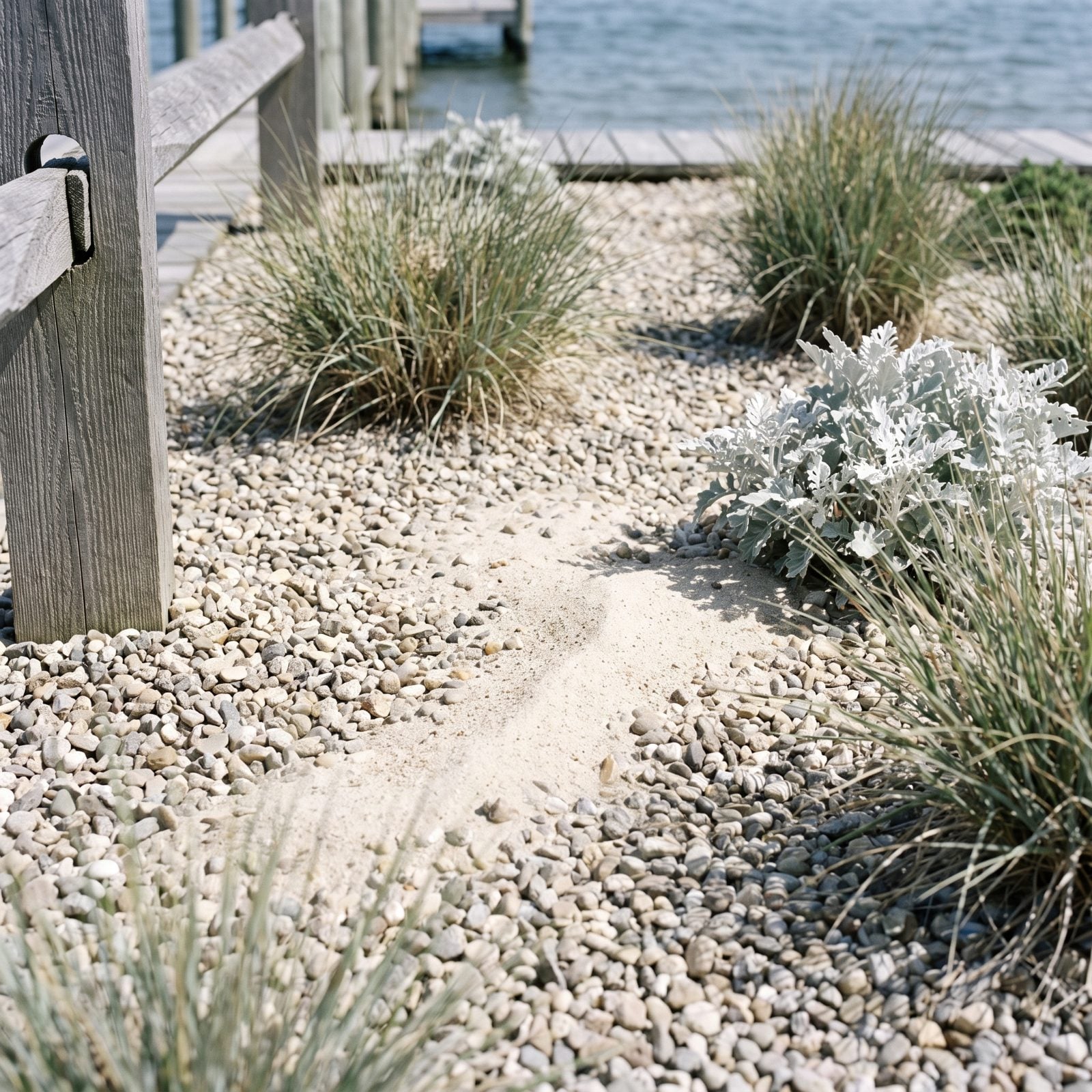 Use Gravel Mulch Where Strong Coastal Wind Scatters Bark