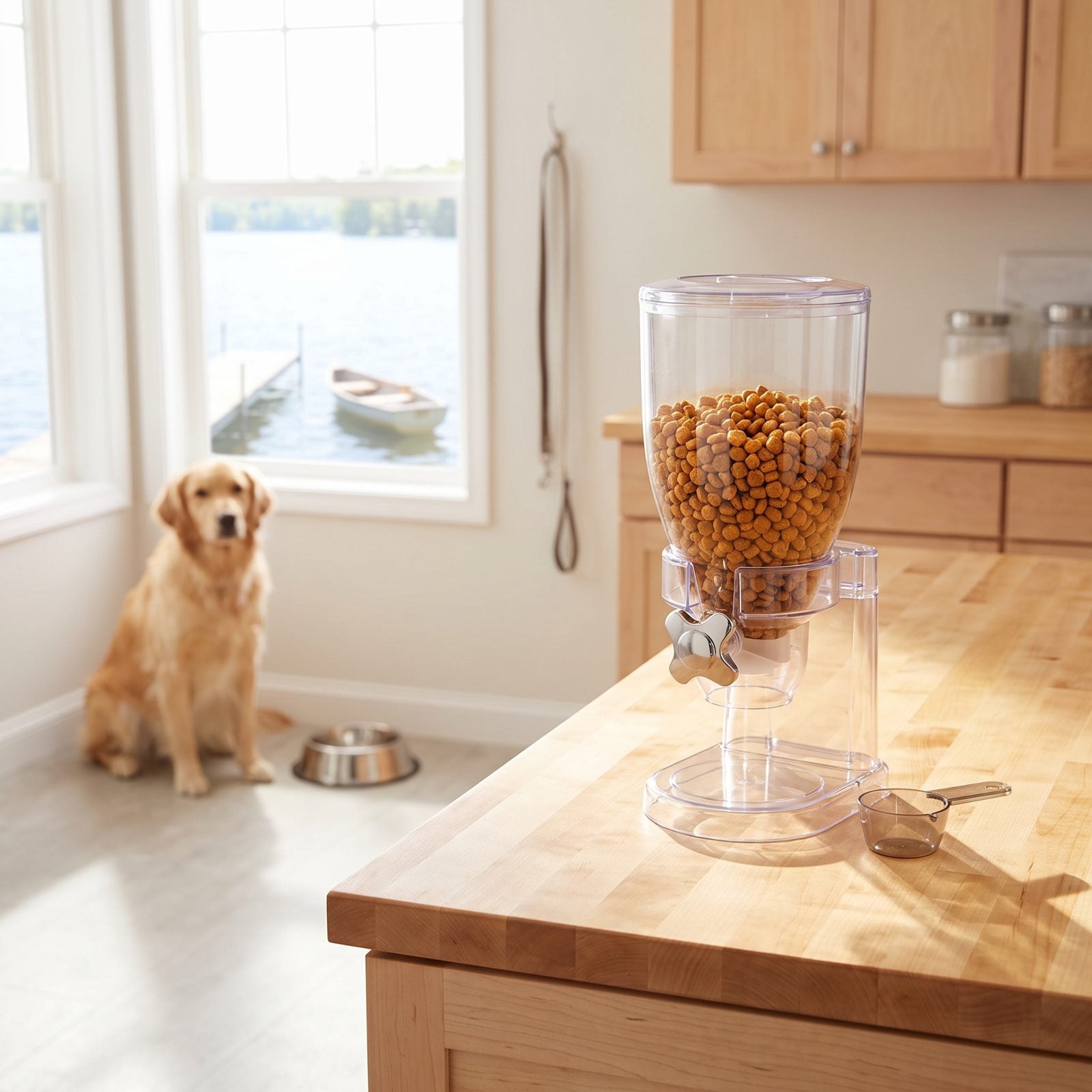 Use a Plastic Cereal Dispenser for Pet Food