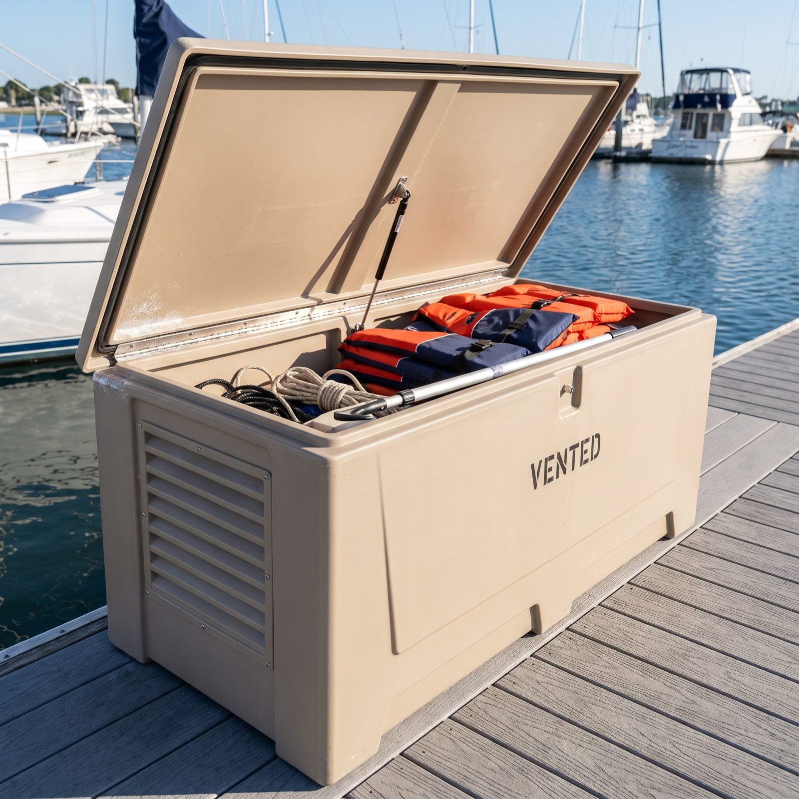 A Vented Dock Box That Releases Trapped Moisture