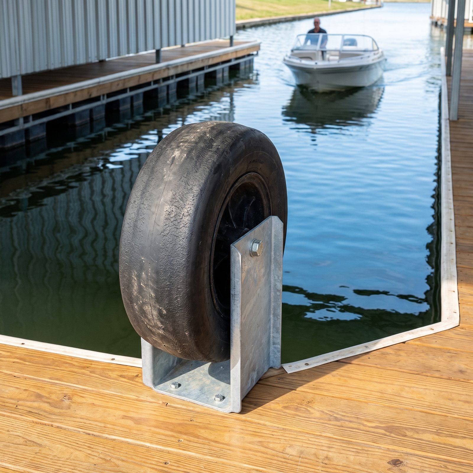 Vertical Corner Wheels That Guide Boats Past Sharp Turns