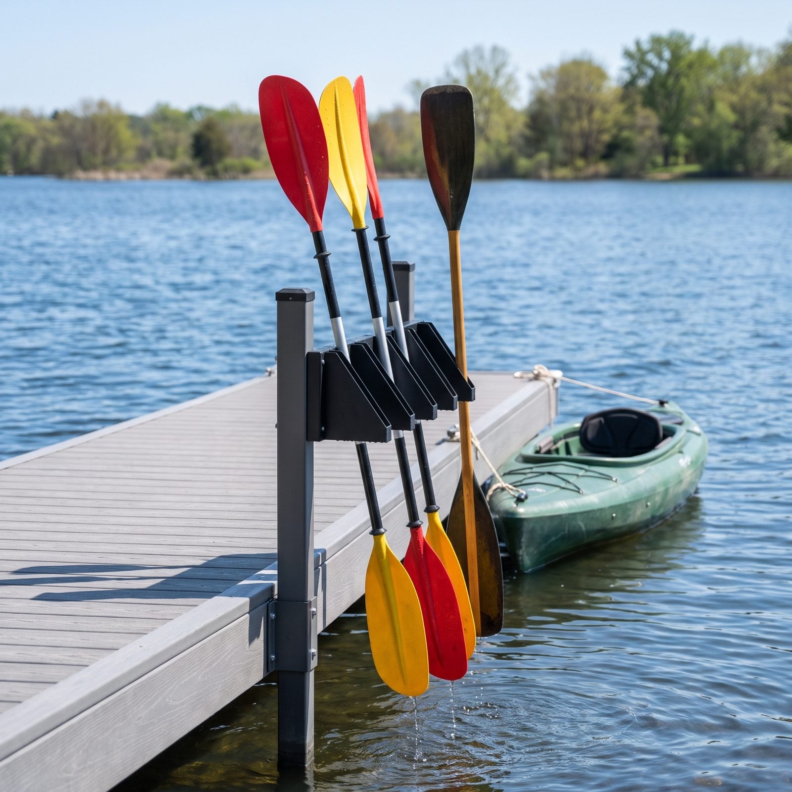A Vertical Paddle Rack That Drains Between Outings