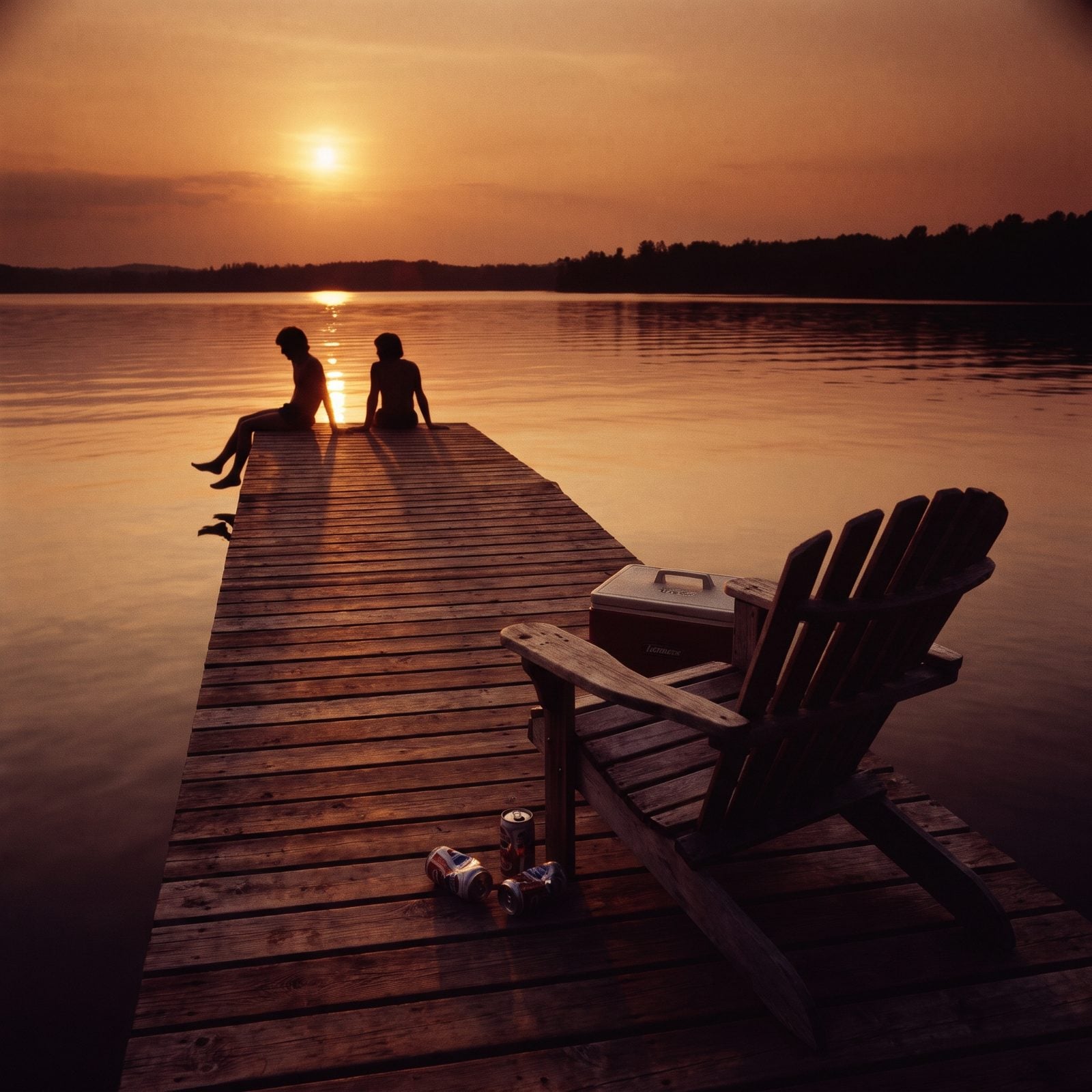 Watching the Sunset Paint the Lake Orange From the Dock