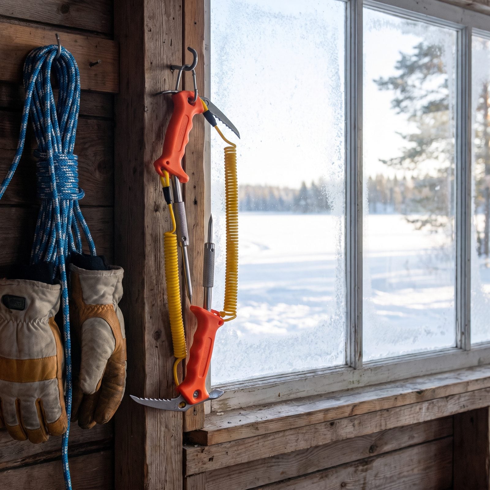 Wearable Ice-Rescue Picks Stored Near the Shore