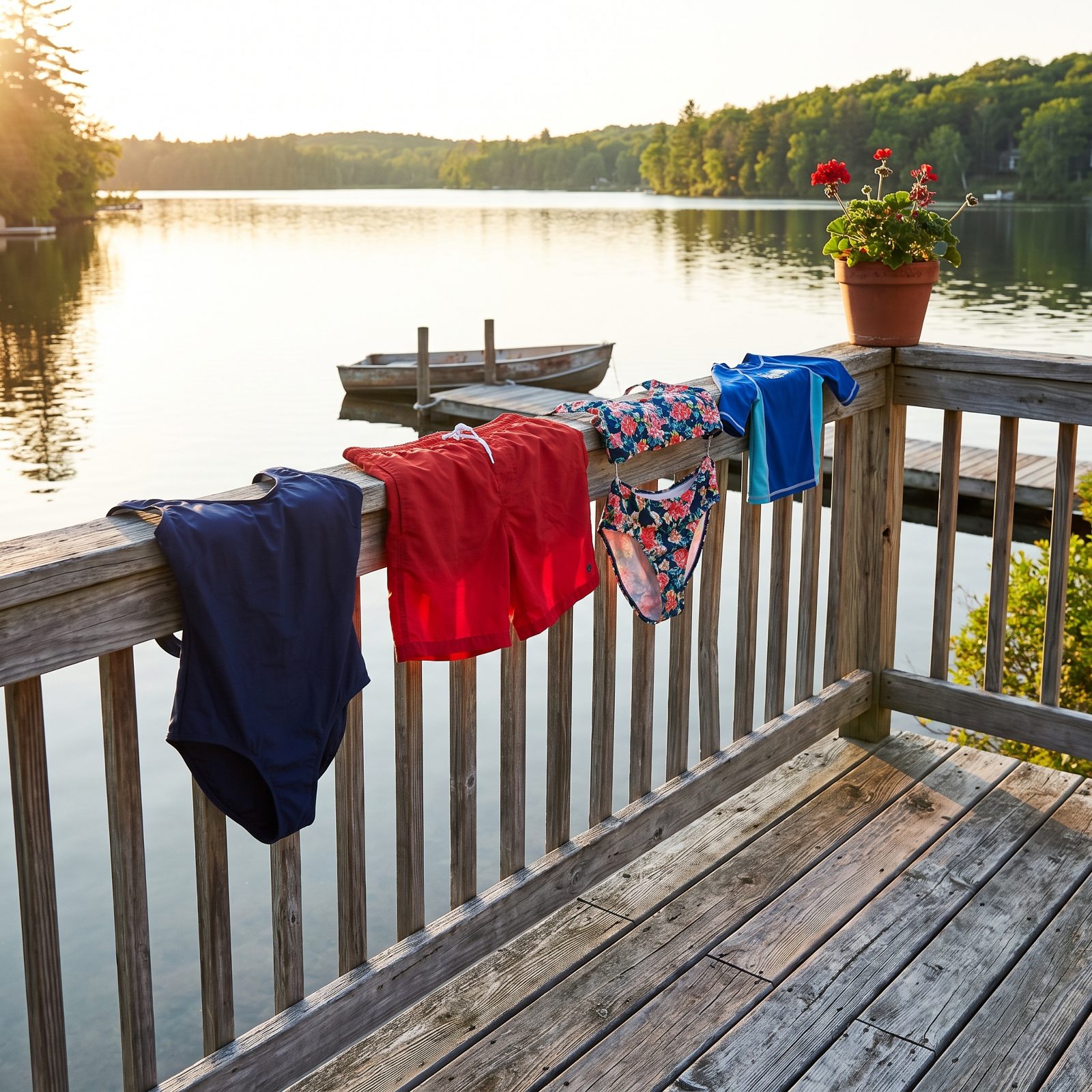Wet Swimsuits Hanging on the Rail, A Used Waterfront Beats a Staged One