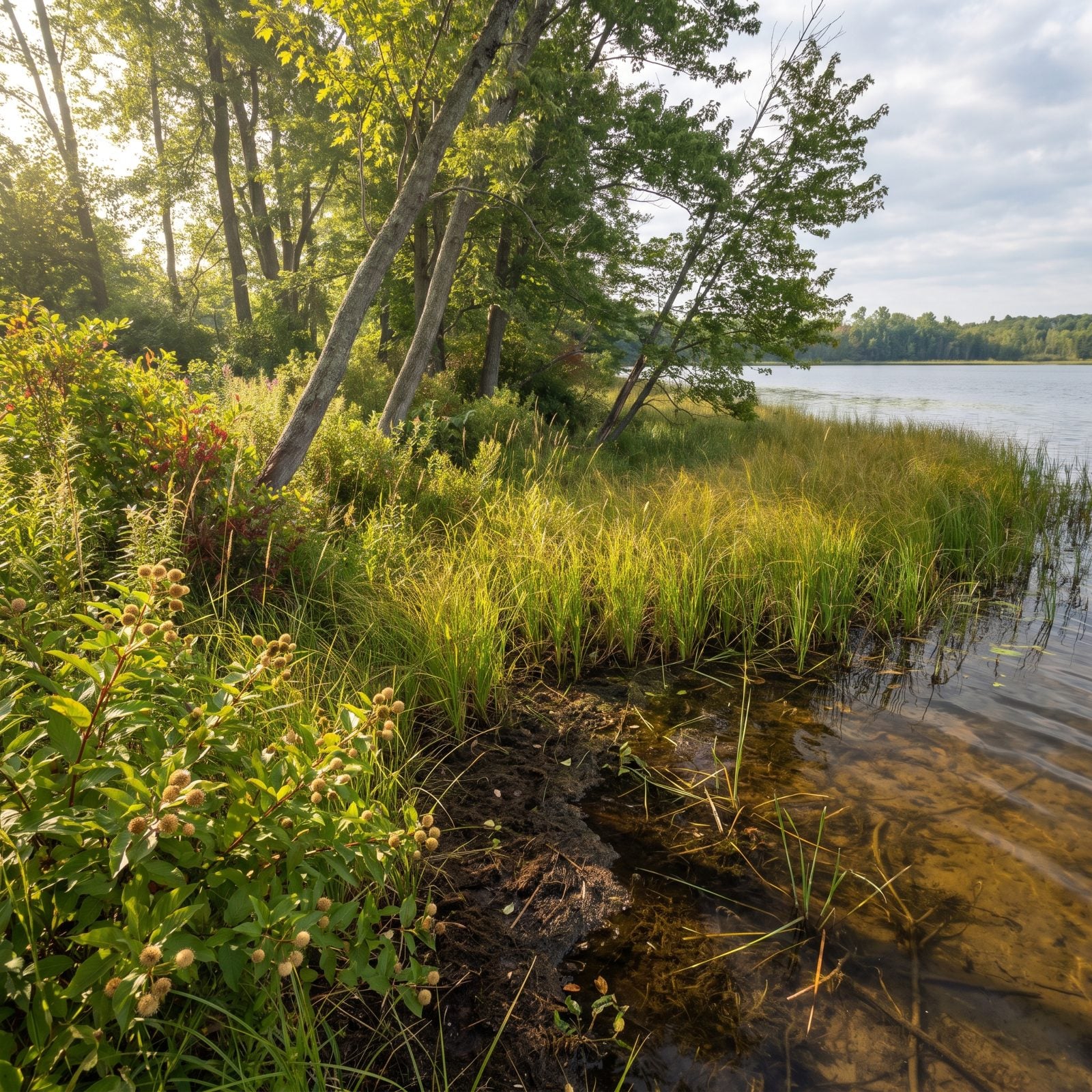 A Wide Buffer of Native Grasses, Shrubs and Trees