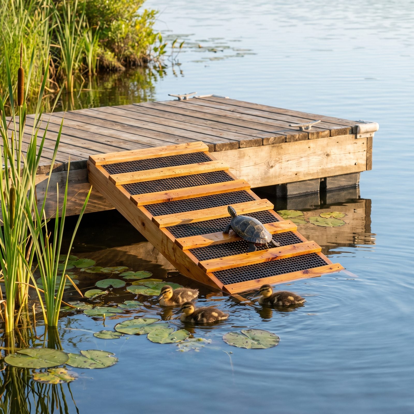 A Wildlife Escape Ramp for Trapped Turtles and Ducklings