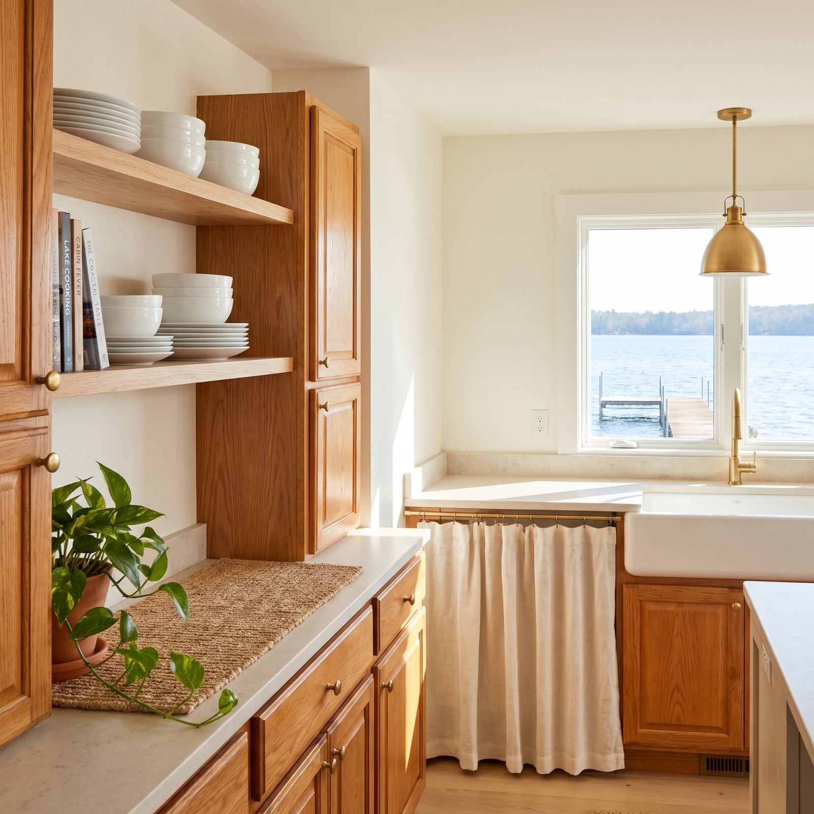 You Hide the Builder-Grade Cabinets Before Anyone Arrives