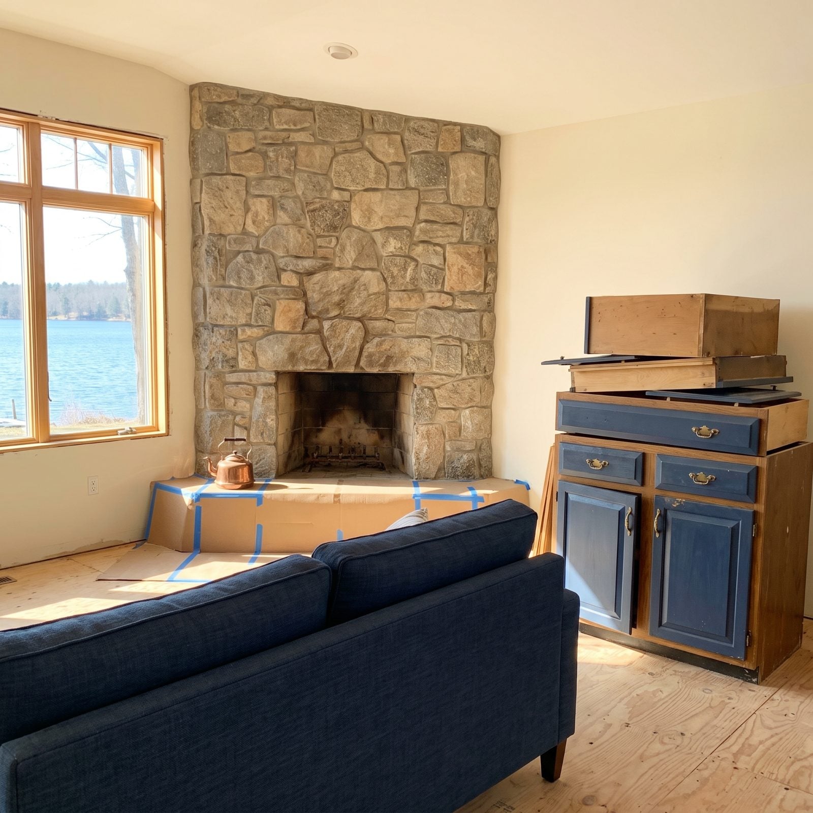You Save the Stone Fireplace, Not Every Cabinet